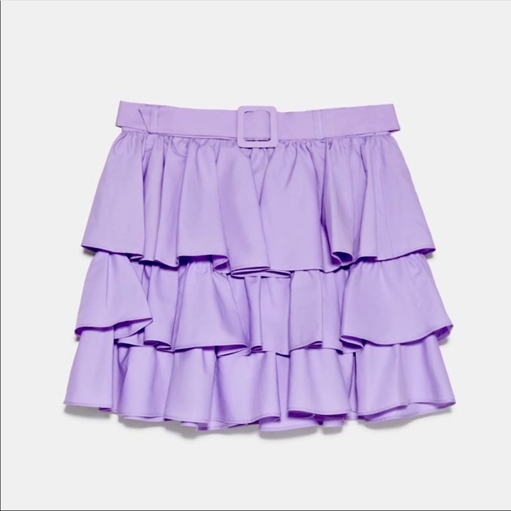 Zara purple ruffle skirt NWT.